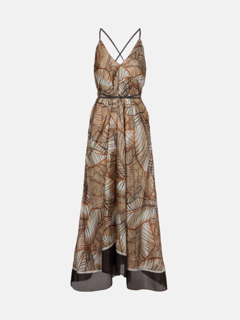 Brunello Cucinelli Printed silk maxi dress