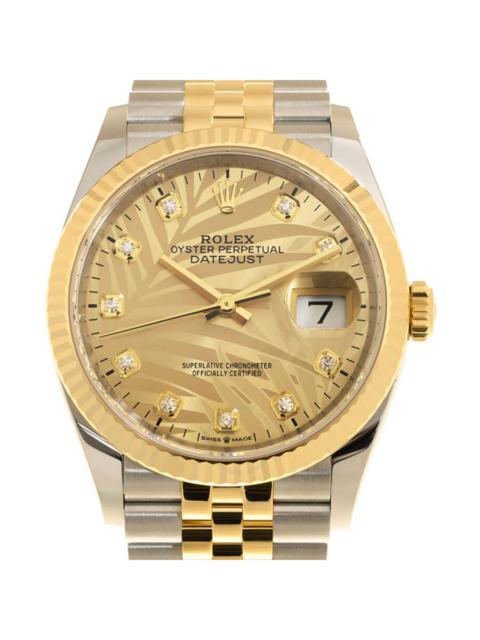 ROLEX Rolex Datejust 36 Golden Palm-Motif Diamond Dial Automatic Men's Steel and 18KT Yellow Gold Jubilee 