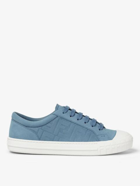 Fendi Domino Sneaker In Light Blue Nabuck Men