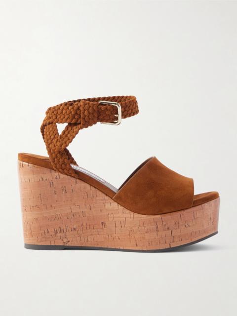 JIMMY CHOO Jori Suede Wedge Sandals