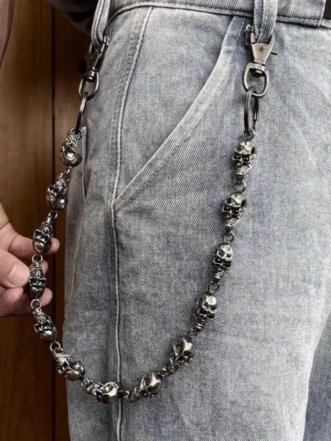 Skulls - Pocket Chain Skull Punk Rock Link Gothic Death Wallet Demon