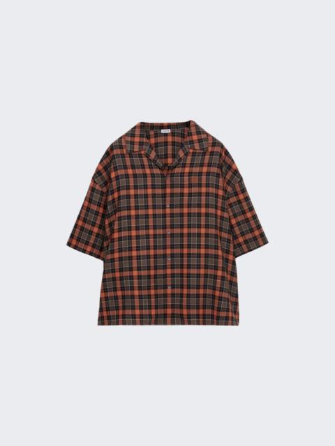 Loewe Wool Blend Short Sleeve Shirt Orange And Black