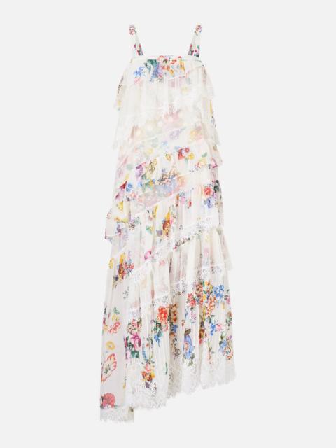 CAMILLA ASYMMETRIC SPLICED LACE DRESS