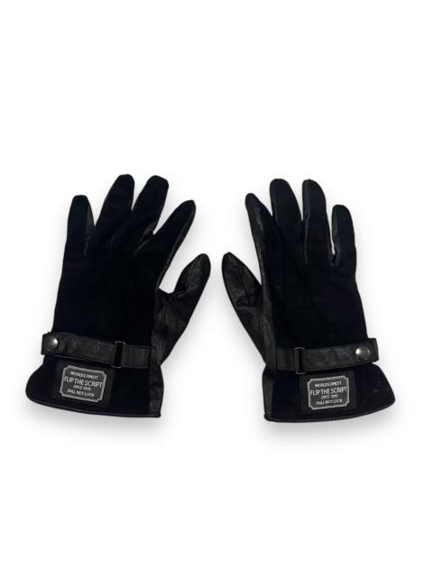 Other Designers Beauty Beast × Leather - FLIP THE SCRIPT LEATHER SUEDE BLACK GLOVE