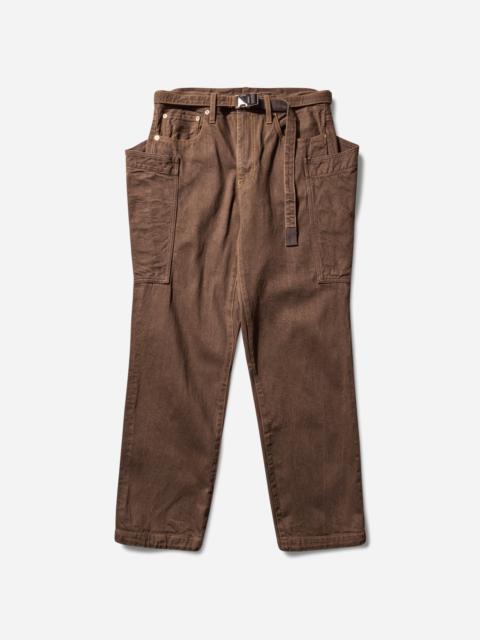sacai Men's Denim Pants Brown