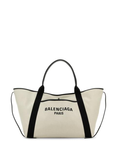BALENCIAGA Sand canvas large Biarritz shopping bag