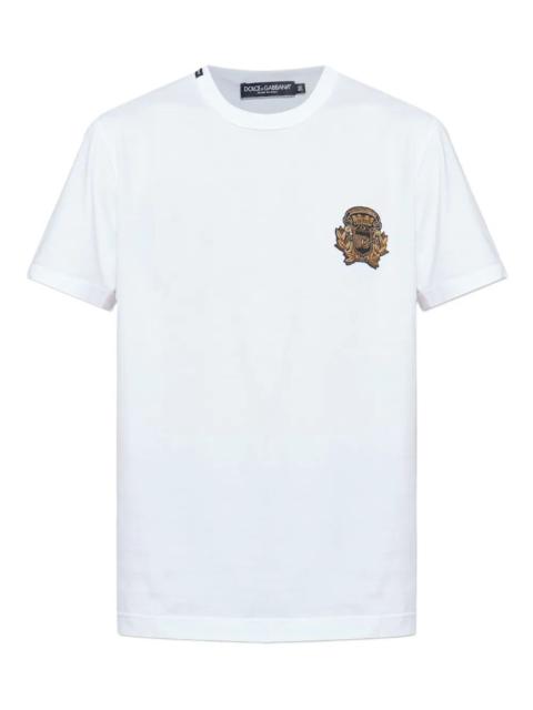 Dolce & Gabbana Crest Patch Cotton T-Shirt