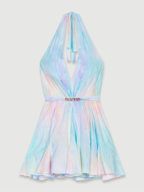 maje Backless tie-dye dress