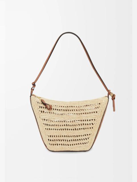 Loewe Mini Hammock Hobo in raffia and calfskin