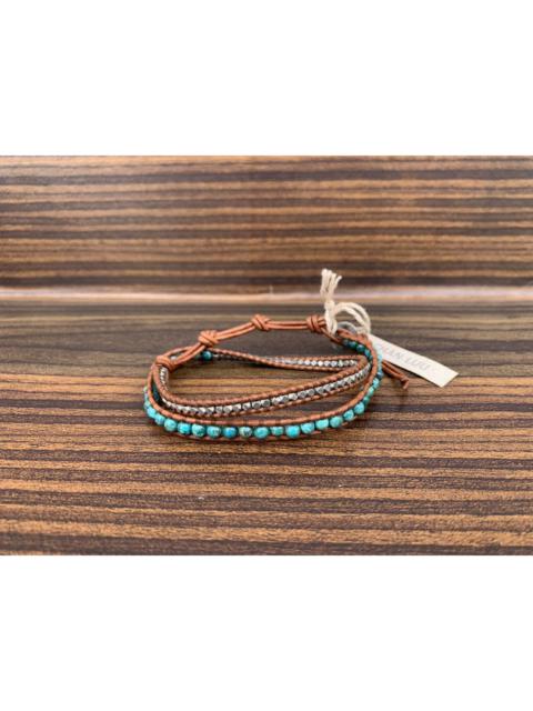 Other Designers Chan Luu Turquoise Sterling Silver Leather Wrap Bracelet