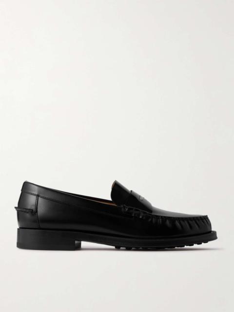 Embellished Leather Penny Loafers