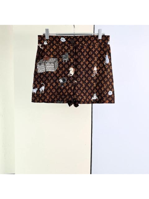 Louis Vuitton Louis Vuitton cartoon-print silk shorts