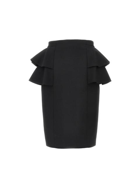 Valentino RUFFLED CREPE COUTURE MIDI SKIRT