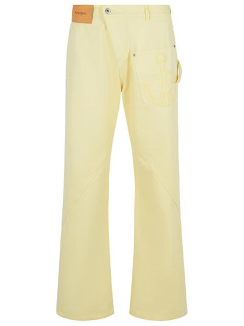 JW Anderson Jw Anderson Cotton Twisted Leg Jeans Yellow