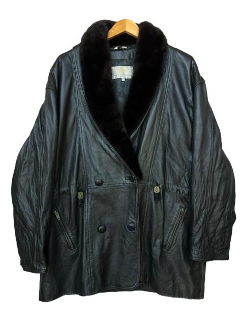 Other Designers Vintage Perfecto Italy Fur Mohair Black Leather Jacket