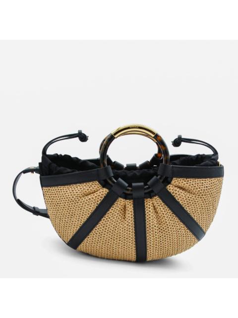 Other Designers Coccinelle Natural And Black Leather Top Handle Bag