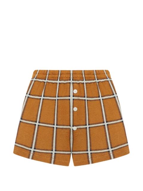 GUEST IN RESIDENCE Picnic Plaid Shorts in Suede Combo