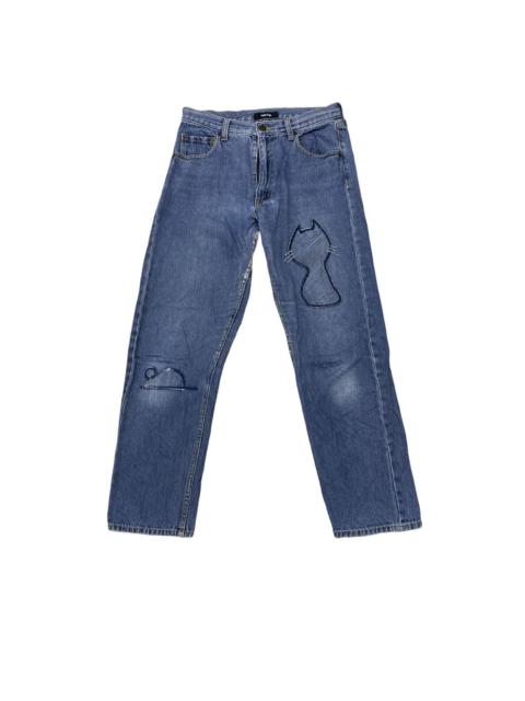 Other Designers Issey Miyake Ne Net Denim Pant Cat PatchWork Design