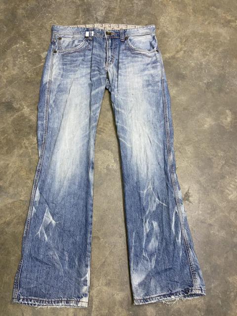 Other Designers Vtg Edwin Jeans Blue Trip flare Street fashion distressed