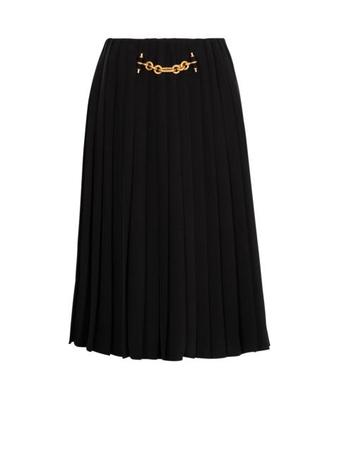 Balmain Pleated silk midi skirt with embellished detail