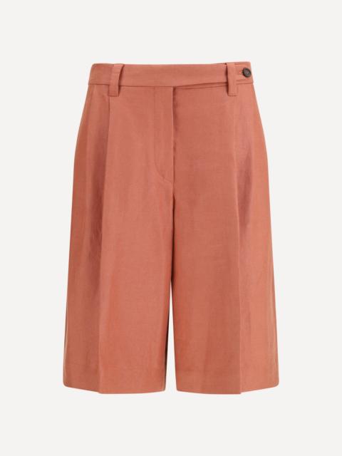 Brunello Cucinelli Sartorial Bermuda Shorts in fluid viscose and linen twill