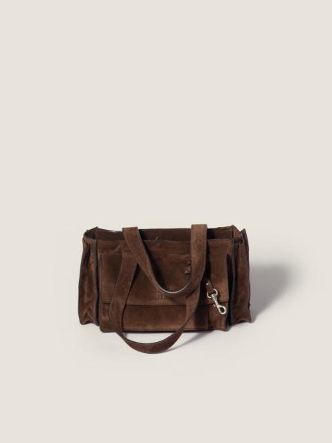 Miu Miu Utilitaire suede top-handle bag