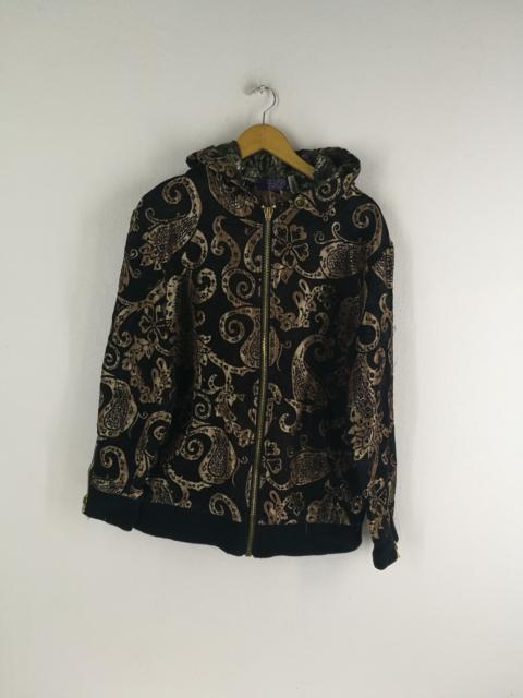 Dope - Embroidered gold parsley logo zip up hoodie jacket