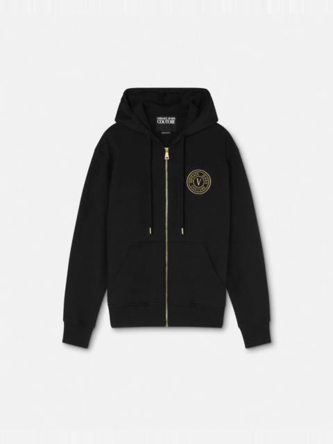 VERSACE JEANS COUTURE V-Emblem Zip Hoodie
