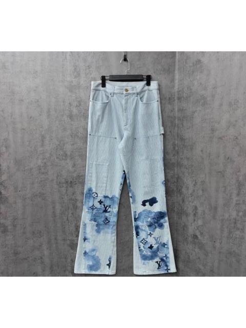 Louis Vuitton Louis Vuitton (LV) ink-wash tie-dye logo jeans