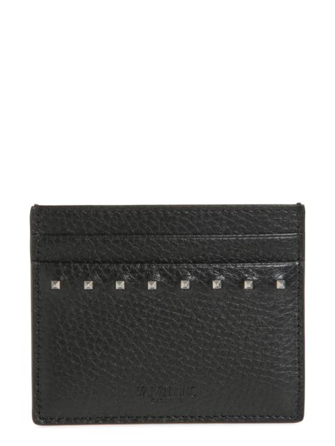 Valentino Valentino Garavani Rockstud Leather Card Holder in Black at Nordstrom