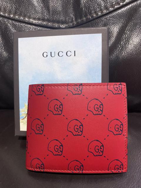GUCCI Authentic Gucci GG Ghost Skull Red Wallet