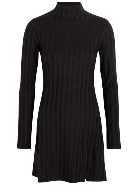 Reformation Reformation Libra Subtle-stripe Stretch-jersey Mini Dress