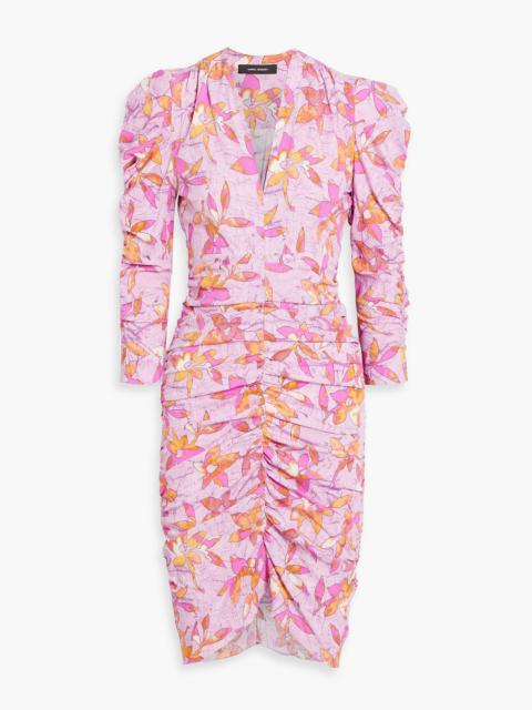 Isabel Marant Celina ruched printed crepe dress