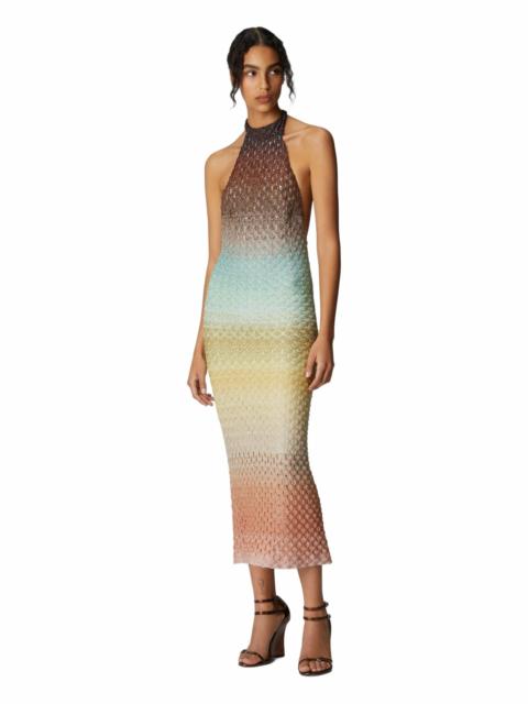 Missoni Missoni Dégradé Midi Dress With Halter Neck in Multicoloured at Nordstrom