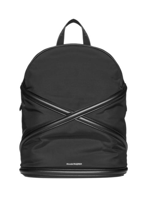 Harness Leather Details Nylon Backpack