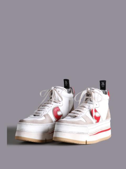 R13 The Riot Leather High Top - Red and White | R13 Denim Official Site