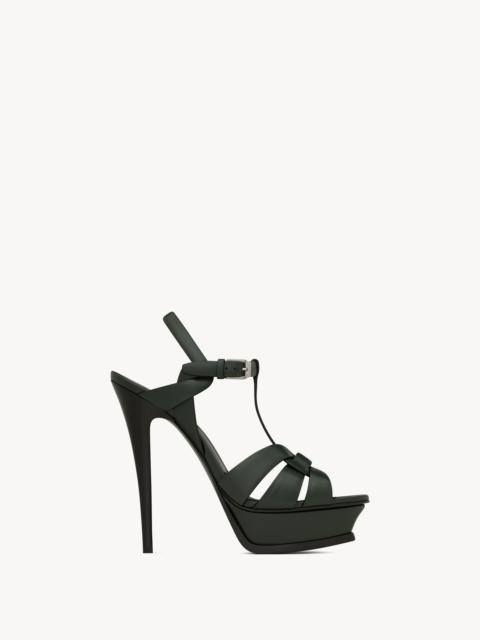SAINT LAURENT TRIBUTE PLATFORM SANDALS IN SMOOTH LEATHER