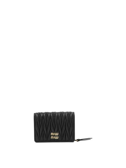 Miu Miu Miu Miu Quilted Nappa Leather Wallet Black