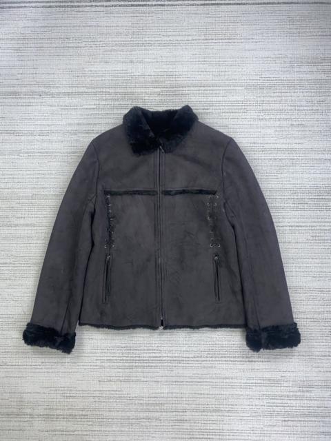 Other Designers Sonia Rykiel × Vintage - Vintage Sonia Rykiel Suede Leather Lining Faux Fur Jacket