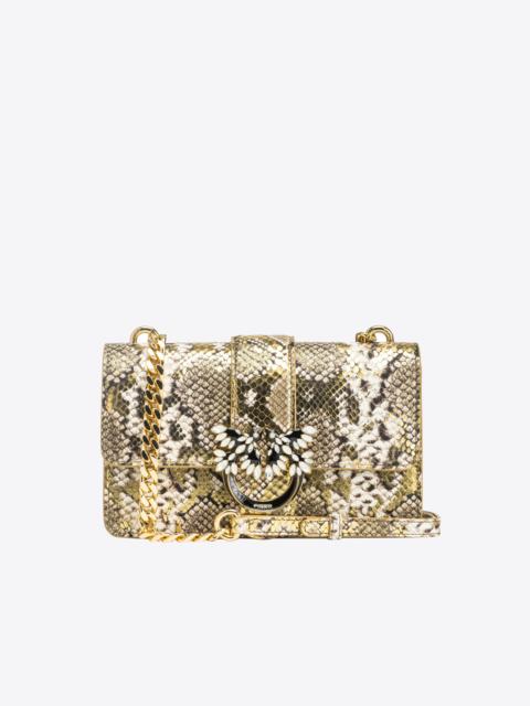 PINKO PINKO GALLERIA LAMINATED REPTILE MINI LOVE BAG ONE