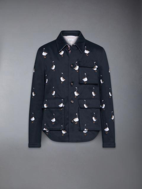 Thom Browne SATIN STITCH GOOSE UTILITY PATCH POCKET JACKET