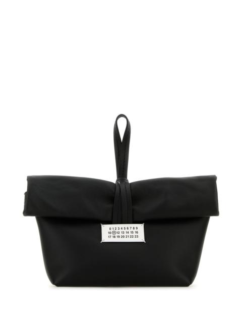 Maison Margiela Black leather Paper Bag clutch