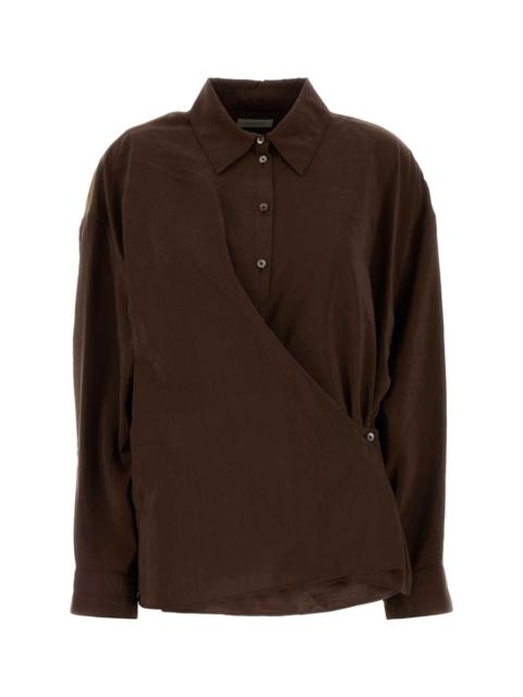 Lemaire Lemaire Women Chocolate Silk Blend Shirt