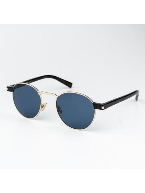 Other Designers Saint Lautrent - NEW Saint Laurent SL707 004 Gold Havana Blue Oval Unisex Sunglasses
