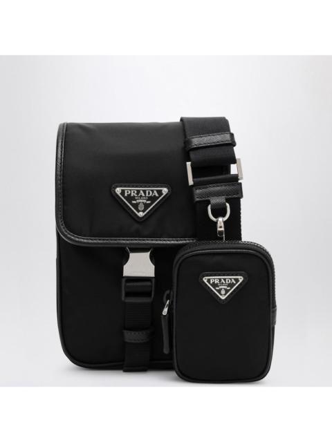 Prada Small Messenger Bag In Black Re-Nylon Men