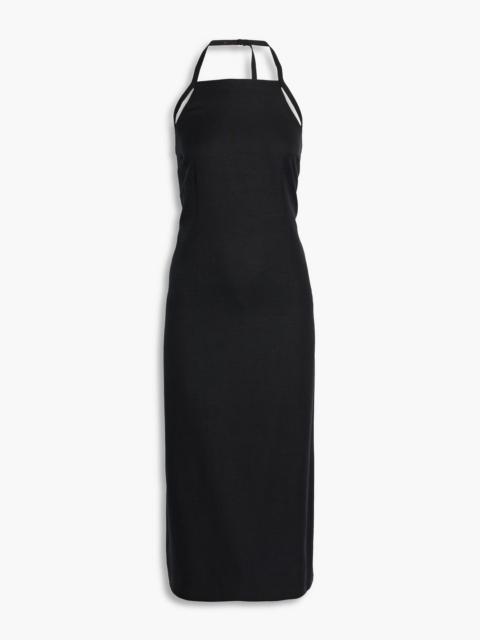 Other Designers Twill halterneck midi dress