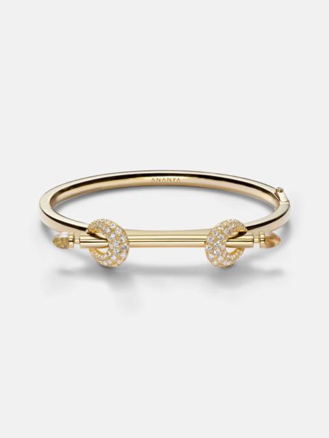 ANANYA Chakra Icon 18kt gold bracelet with diamonds and quartz