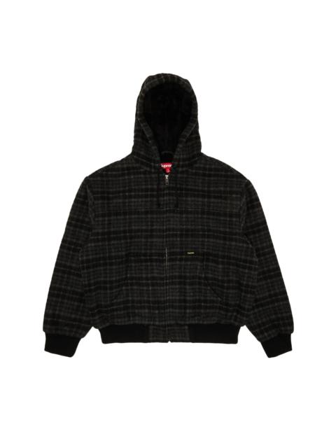 Supreme Supreme Plaid Wool Hooded Work Jacket 'Black'