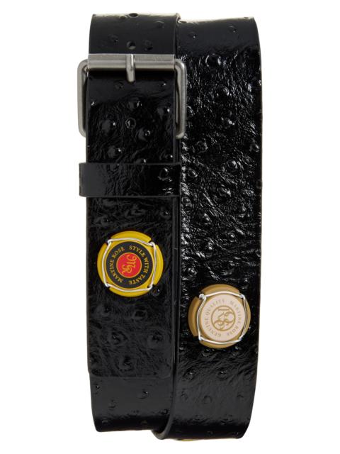 Martine Rose Martine Rose Classic Champagne Cap Leather Belt in Black at Nordstrom