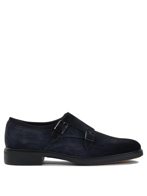 Santoni Santoni Men Suede Double Buckle Loafers